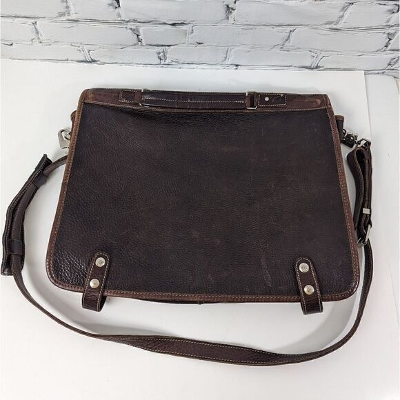 Vintage Messenger Laptop Bag, Roots brown leather Bag Rare Vintage - Picture 1 of 9